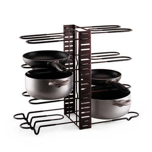 Adjustable 8 Tier Pan and Pot Lid Holder Rack