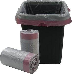 120 Pcs 45 x 50 cm Drawstring Trash Bags-Gray