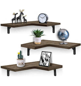 Bathroom Storage 1: Corner Floating Shelves Wall Mounted Set of 3
