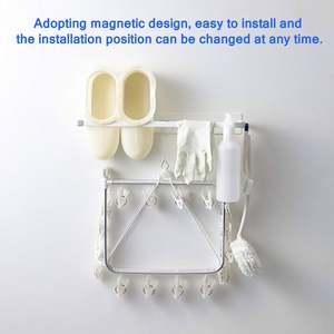 Bathroom Storage 1: Magnetic Washing Machine Hanging Shelf Rack-White