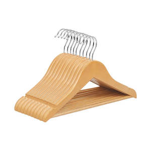 Bedroom Storage: Wooden Hangers 10 Pack