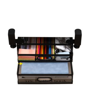 Bedroom Storage: Dual Sliding Drawer Under Desk Drawer Organizer