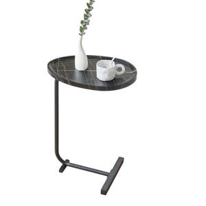 Side Coffee Table: Small Side Table, C-Shaped End Table for Sofa, Bed