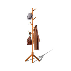 Garment Racks 1: Solid Wood Coat Rack 8 Hook - Wood