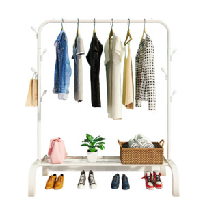 Garment Racks 1: Metal 7 Hook Garment Rack Clothes Coat Stand 105cm-White
