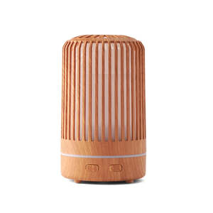 Candle Diffuser: Wooden Slat Essential Oil Diffuser 130 ML with LED Light