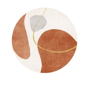 Modern Abstract Non-Shedding Area Round Rug Autumn-160cm