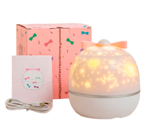 Sensor Night Light Lamp: Starry Rotating Projector Lamp Night Light with 6 Pattern