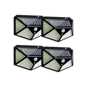 4Pack 114 LED 3 Mode Motion Solar Outdoor Wall Light