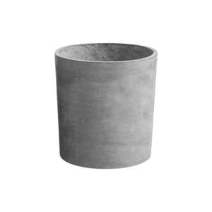 Outdoor Planters Pots: Modern Cement Gray Planter Box Cylindrical-25CM