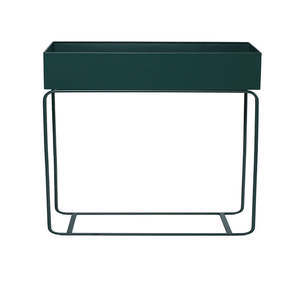 Indoor Metal Tall Rectangle Tray Plant Pot Stand-Green