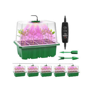 Seed Starter Kit: 5 Pack Seed Starter Kit with LED Grow Light