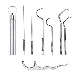 Bathroom Accessories: 7 Pcs Reusable Titanium Toothpick Set