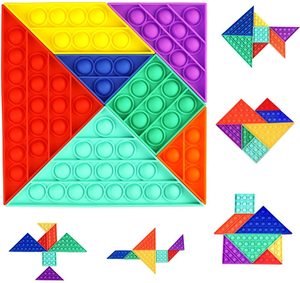 Puzzle: 7pcs Tangram Bubble Popper Fidget Toy