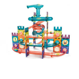 Building Toy Set 1: 125Pcs Magnetic Tiles Marble Run STEM Building Toys