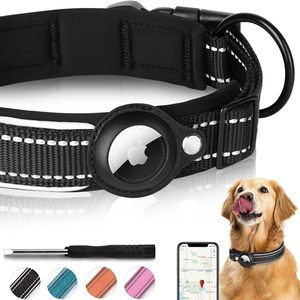 Dog Collar with AirTag Holder Case-M