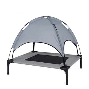 Dog Accessories: Elevated Outdoor Dog Bed with Canopy-M