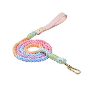 Dog Collar: 120CM Soft Braided Colourful Dog Leash-Macaron