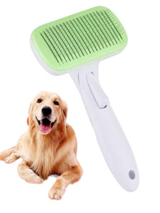 Other Cat Accessories: Pet Grooming Comb Shedding Thick Needle Brush-Green