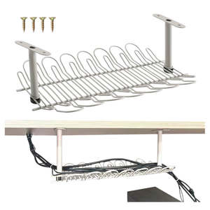 Under Desk Cable Management Organizer Tray 36cm-Grey
