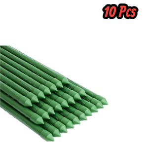 Diy Garden Pet: 10pcs 16mm×90CM Plastic Coated Metal Garden Stakes