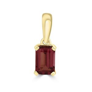 Products: 9ct Yellow Gold Emerald Cut Rhodolite Garnet Pendant