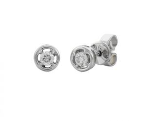 9ct White Gold Diamond Earrings