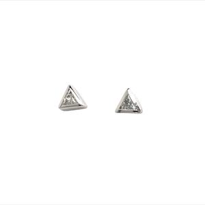 Handmade 9ct White Gold Trilliant Cut Diamond Studs