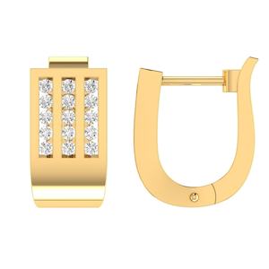 9ct Yellow Gold Diamond Huggies