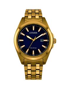 Citizen Gents Gold Analogue Blue Face 100m