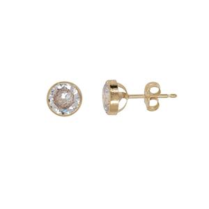 9ct Yellow Gold Round Cubic Zirconia Earrings