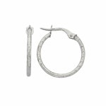 9ct WG Facet Hoops