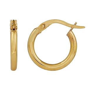 9ct Yellow Gold Tube Hoops