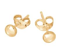 Gold 4.6mm Flat Stud Earrings