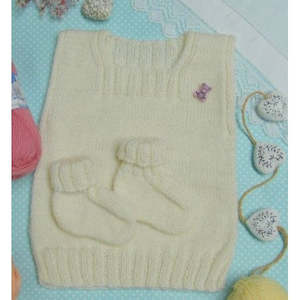 Countrywide Yarns: Baby Singlet and Booties 4ply Knitting Pattern