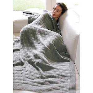 857 Chalfield Textured Blanket with Moss Stitch Border Knitting Pattern