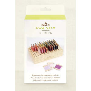 Eco Vita Wooden Thread Box with 24 Bobbins