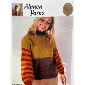 Alpaca Yarns: 1138 Stripe Sweater 14ply Knitting Pattern