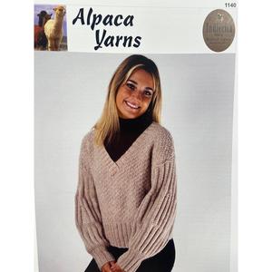 Alpaca Yarns: 1140 Vintage Sweater 14ply Knitting Pattern