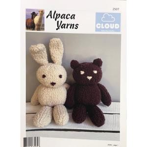 2507 Teddy and Rabbit Knitting Pattern in Cloud