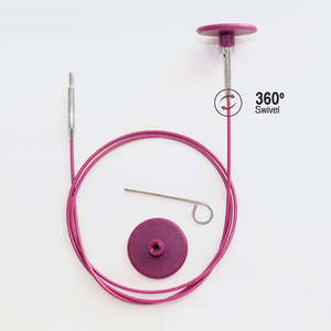 KnitPro Stainless Steel Interchangeable Cables 360 deg Swivel