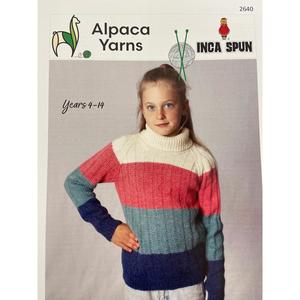 Alpaca Yarns: 2640 Stripe Raglan Sweater Knitting Pattern