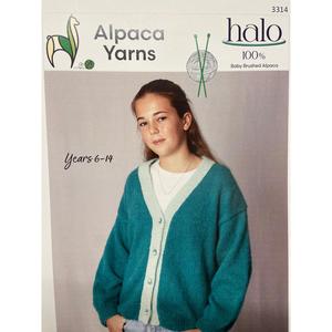Alpaca Yarns: 3314 Contrast Band Cardigan Knitting Pattern