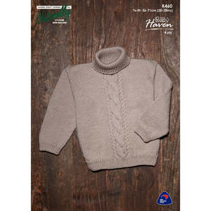 Naturally: K460 Cabled Child's Sweater Pattern in 4Ply