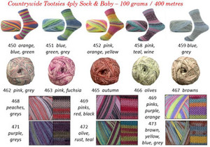 Countrywide Tootsies 4ply 75% Merino Sock & Baby Yarn - 100 grams / 400 metr&hellip;