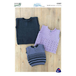 Cardigans: K3009 Baby Singlets - Simple, Lacy or Textured