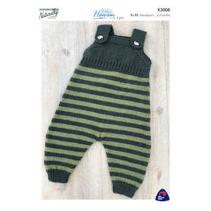 Cardigans: K3008 Striped Overalls and Beanie