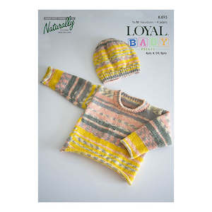 Hats: K495 Rolled Edge Sweater & Hat in 4ply & 8ply/DK