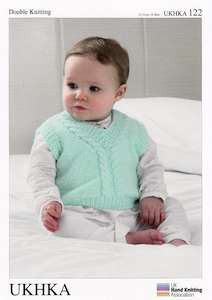 Waist Coats: UKHKA 122 Slipovers, Cardigan & Waistcoat 8ply *