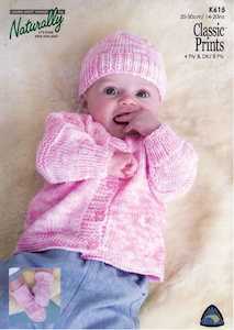 K615 Jacket, Hat & Booties in 4ply & 8ply